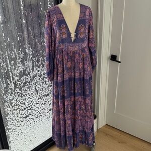 Spell Purple Floral Long Sleeve Dress